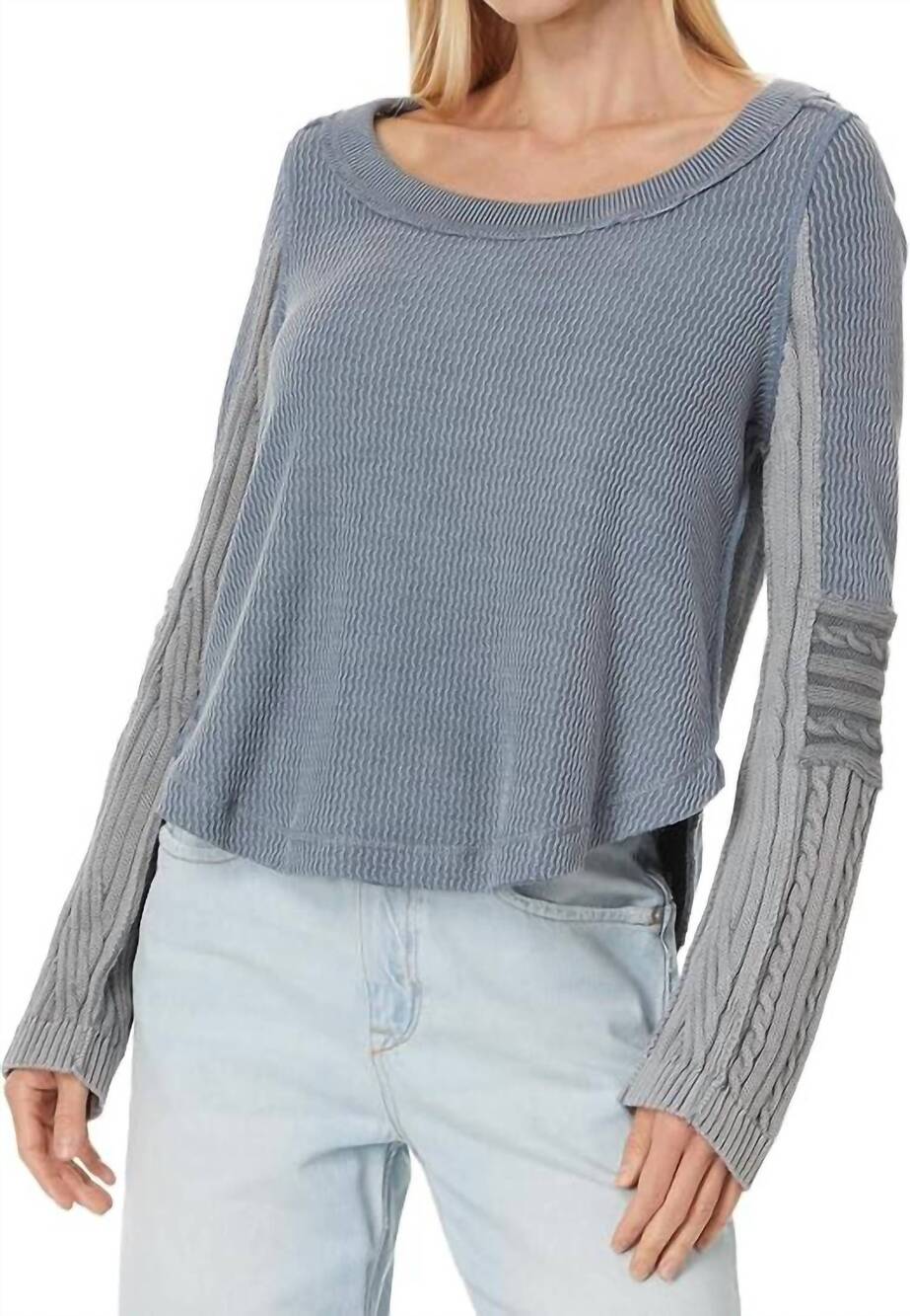 NEW FREE PEOPLE swinging cable cuff top in weathervane combo